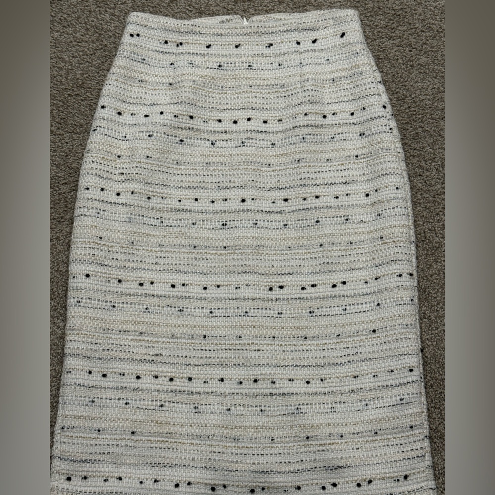 Dainty Jewells Cream Tweed Midi Skirt with Black Speckle